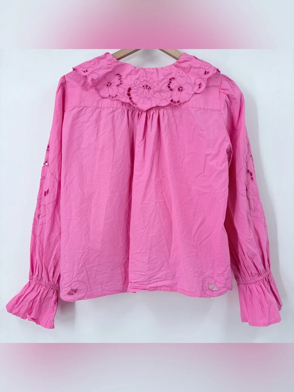 Free People Bubblegum Pink Maisie Cutwork Top